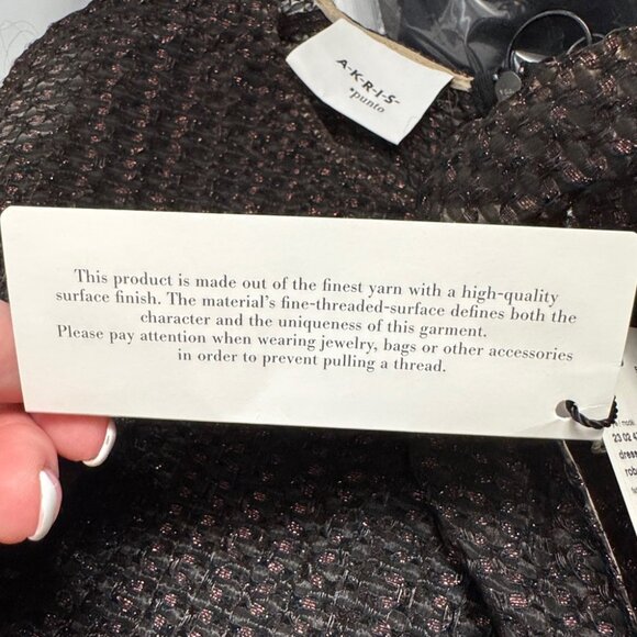 NWT Akris Punto Metallic 3D Organzino Midi Dress Size 14 - Picture 8 of 10